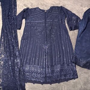 Pakistani Navy Blue Salwar Kameez